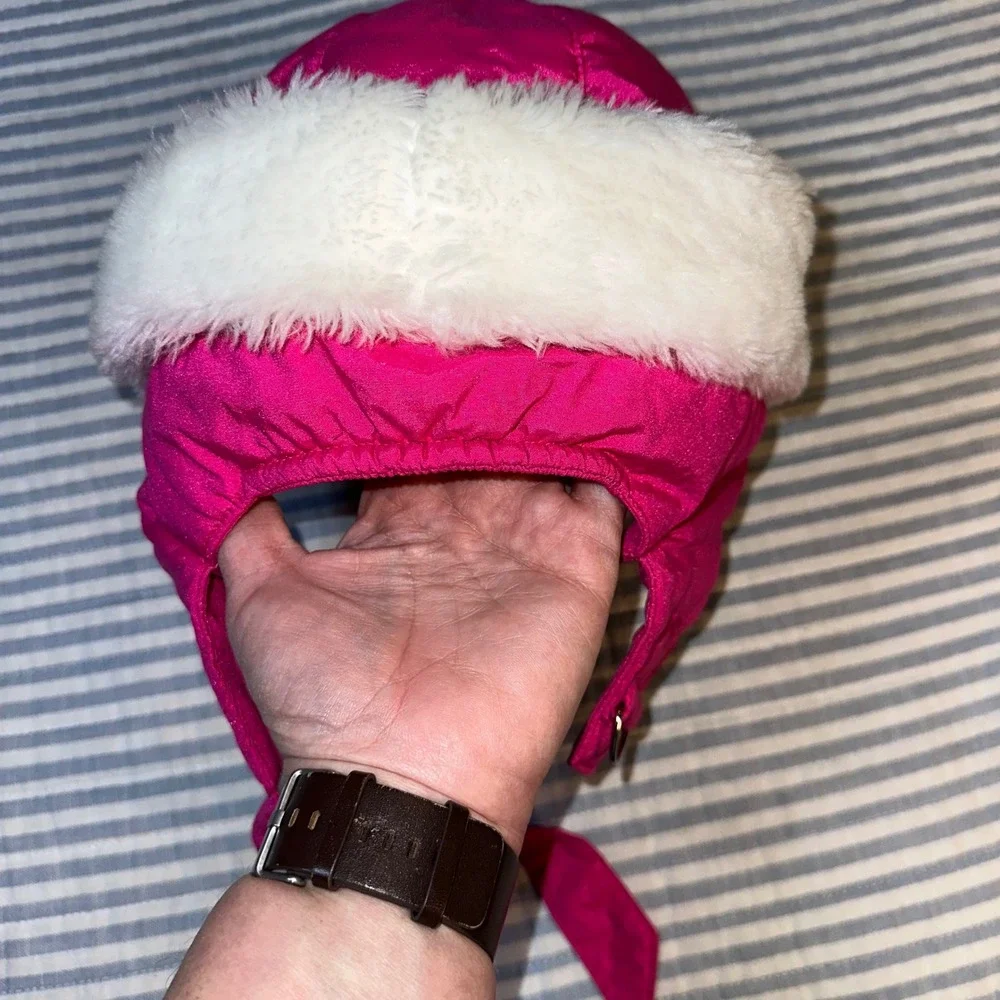 Vintage Profile Kids Hot Pink Faux Fur Trapper‎ Ski Hat Aviator GE-2375LH